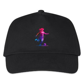 Soccer Soccer Woman, Soccer Player, Colorful Woman - Kids’ Baseball Cap - black - Front