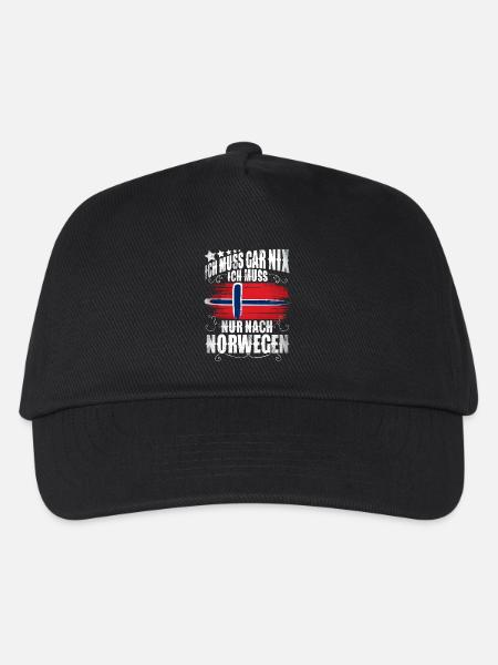 Norwegen - Kinder Basecap - Schwarz