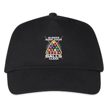 Keep your balls funny billiards player - Kids’ Baseball Cap - black - Front