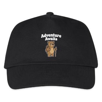 Adventure bear with walking stick - Kids’ Baseball Cap - black - Front