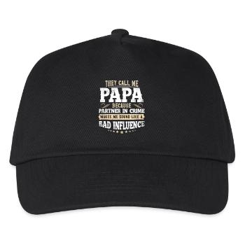 Papa - Kinder Basecap - Schwarz - Vorne