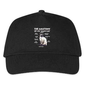 Siamkatzen T | Siam Katze-Katzen Stubentiger - Kinder Basecap - Schwarz - Vorne
