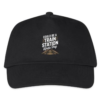 Könnte ein Bahnhofs Tag sein - Kinder Basecap - Schwarz - Vorne