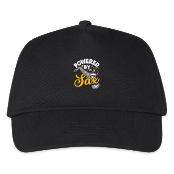 Powered By Sax Saxophone Player Marching Band - Kids’ Baseball Cap - black - Front