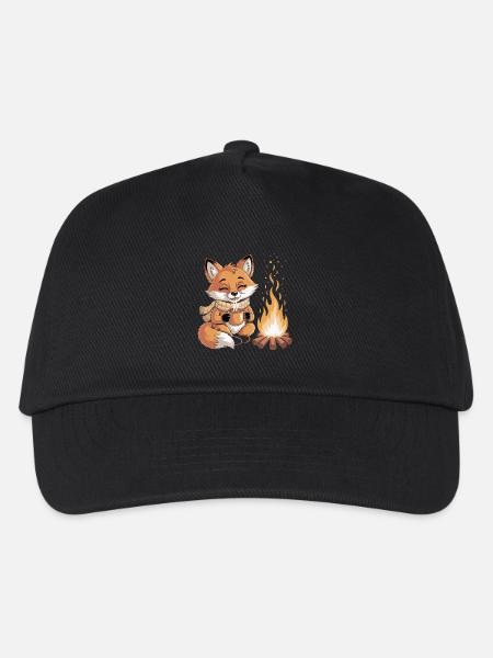 Kuschelfuchs am Lagerfeuer - Kinder Basecap - Schwarz