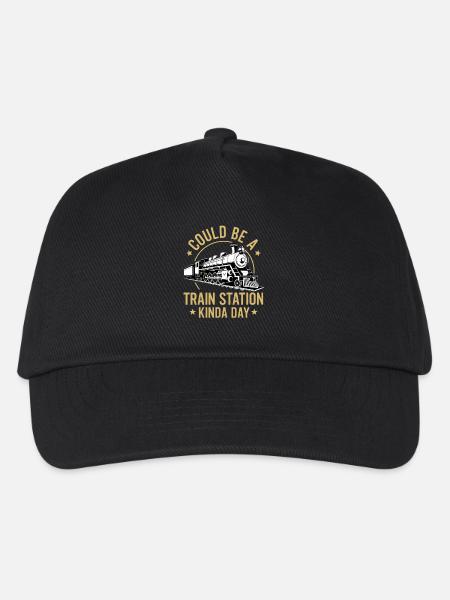 Train romance station vibe - Kids’ Baseball Cap - black