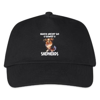Hunde Sprüche Hundeliebhaber Geschenk Gassi AUSSIE - Kinder Basecap - Schwarz - Vorne