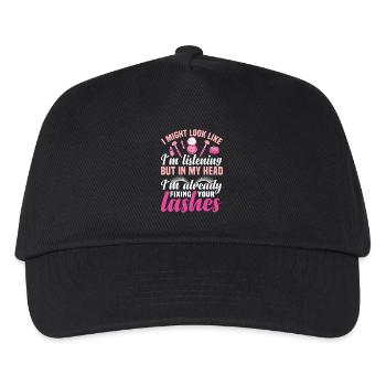 Wimperntechniker Wimpernverlängerung Wimpernverlängerung Wimpern - Kinder Basecap - Schwarz - Vorne