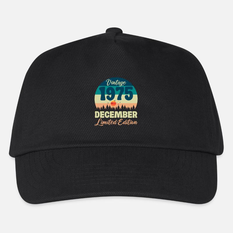 Dezember 1975 Jubiläums-Vintage Limited Edition - Kinder Basecap - Schwarz