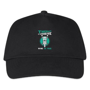 Thérapie coûteuse, sans vent – motif moto - Casquette de baseball Enfant - noir - Devant