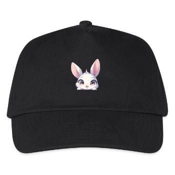 Hasen Hase - Kinder Basecap - Schwarz - Vorne
