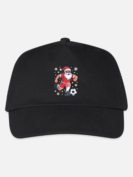 Le Père Noël frappe le ballon Football de Noël - Casquette de baseball Enfant - noir