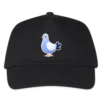 Blue Dove Aufkleber-Illustration - Kinder Basecap - Schwarz - Vorne
