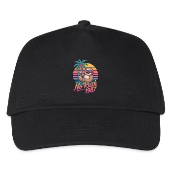 No Rush 1987 Sloth Retro Sunset - Kids’ Baseball Cap - black - Front