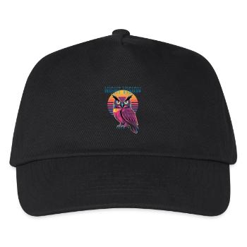 Night Vision Eule Retro Synthwave Sunset - Kinder Basecap - Schwarz - Vorne