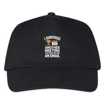 I Survived Another Meeting Email Homeoffice Büro - Kinder Basecap - Schwarz - Vorne