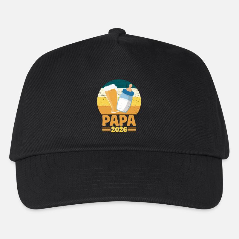 Papa 2026 Papa und Baby Werbepapa - Kinder Basecap - Schwarz