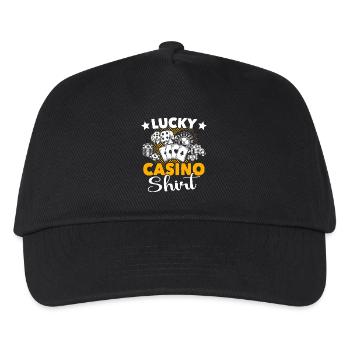 Casino Glücksspiel - Kinder Basecap - Schwarz - Vorne