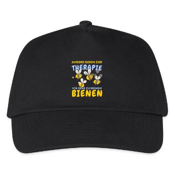 Funny bee design with therapy saying - Kids’ Baseball Cap - black - Front