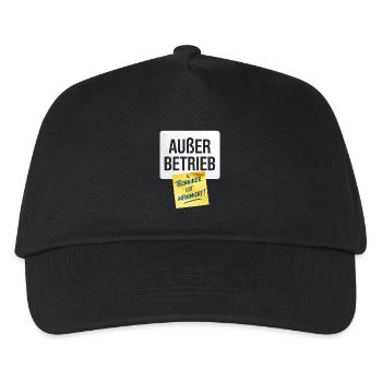 Außer Betrieb Techniker Informiert Faultier Büro - Kinder Basecap - Schwarz - Vorne