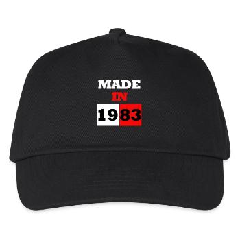 Made in 1983 Birthday Retro Block - Kids’ Baseball Cap - black - Front