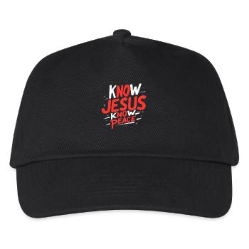 Know Jesus, know peace - Kids’ Baseball Cap - black - Front