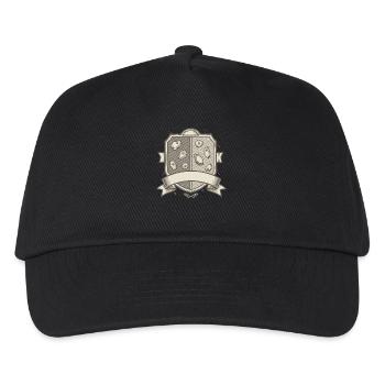 Felskletter-Wappen-Abzeichen-Design-Schild - Kinder Basecap - Schwarz - Vorne
