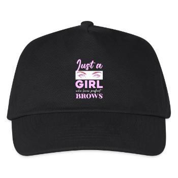 Pink Brow Love Design - Kids’ Baseball Cap - black - Front