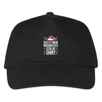 Weihnachts Schlaf Shirt Spruch - Kinder Basecap - Schwarz - Vorne
