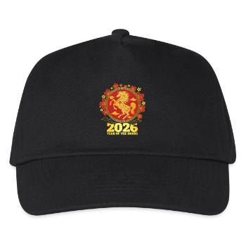2026 Year Of Horse Zodiac Chinese New Year - Kids’ Baseball Cap - black - Front