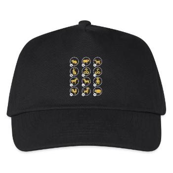 Chinesisches Neujahr Chinesisches Tierkreis-Tierhoroskop - Kinder Basecap - Schwarz - Vorne