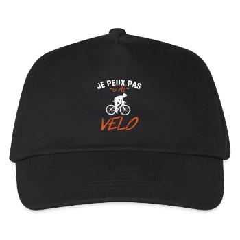 Ich kann nicht, ich fahre Fahrrad - Kinder Basecap - Schwarz - Vorne