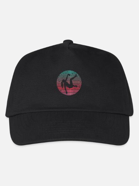 Bouldern Retro Kletterer Frauen Mädchen Klettern - Kinder Basecap - Schwarz