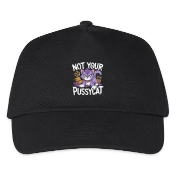 Rebellious cat with punk attitude - Kids’ Baseball Cap - black - Front