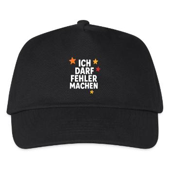 ich darf fehler machen, mut zum lernen - Kinder Basecap - Schwarz - Vorne