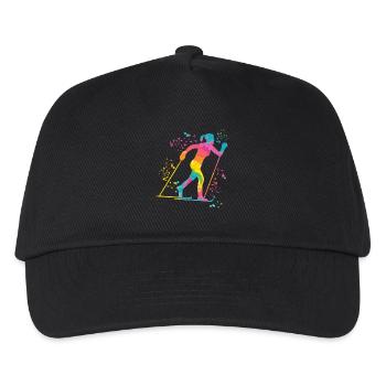 Cross-country skiing Cross-country skiing - Kids’ Baseball Cap - black - Front