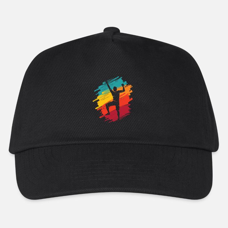 Klettern Berge Retro Kletterer Bouldern - Kinder Basecap - Schwarz