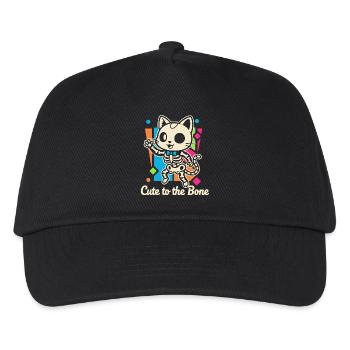 Motif squelette de chat Ronronnement - Casquette de baseball Enfant - noir - Devant