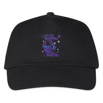 Level 9 Unlocked Kopfhörer Neon - Kinder Basecap - Schwarz - Vorne