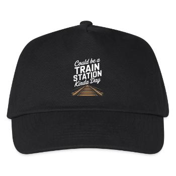 Bahnhoftag Atmosphere with tracks - Kids’ Baseball Cap - black - Front