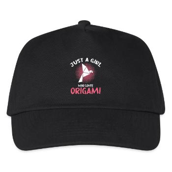 Origami Girl Love in Paper Art - Kids’ Baseball Cap - black - Front