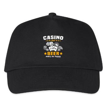 Casino Glücksspieler - Kinder Basecap - Schwarz - Vorne