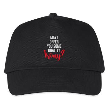 May I Offer You Some Quality Irony Lustiger Spruch - Kids’ Baseball Cap - black - Front