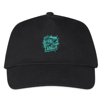 Zander Angler: Der Raubfisch-Jäger - Kinder Basecap - Schwarz - Vorne