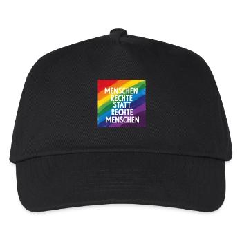 Human rights instead of right-wing people rainbow - Kids’ Baseball Cap - black - Front