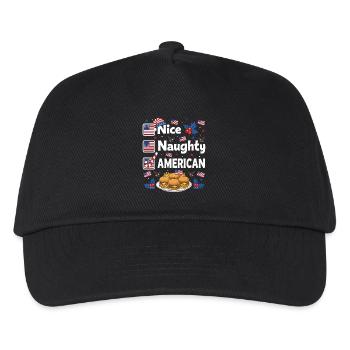 Nice Naughty American Burger Humor - Kinder Basecap - Schwarz - Vorne