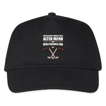 Alter Mann - Wolfsburg Eishockey Fan | Vintage - Kinder Basecap - Schwarz - Vorne