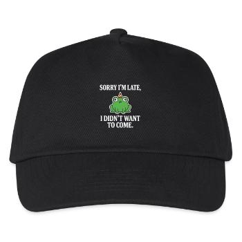 Sorry I’m Late Frog Didn’t Want To Come Funny - Kids’ Baseball Cap - black - Front