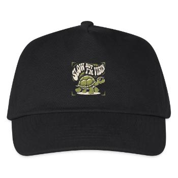 Langsam, aber ich habe Lust, lustige Schildkröte - Kinder Basecap - Schwarz - Vorne