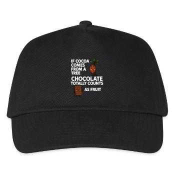 Chocolate is fruit – cocoa humor saying - Kids’ Baseball Cap - black - Front